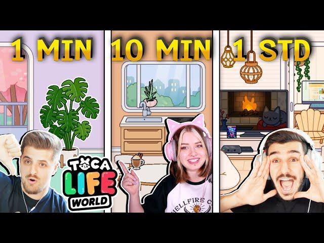 1 MIN vs 10 MIN vs 1 STUNDE! TOCA BOCA Build Battle mit KATJA, CLAUDIO & RENE!