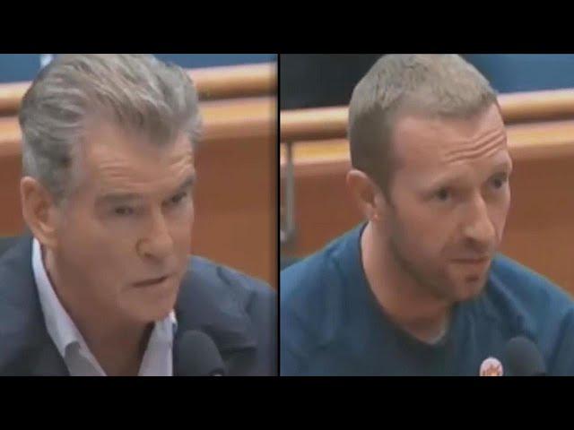 Chris Martin, Pierce Brosnan Praise Woolsey Fire First Responders at Meeting