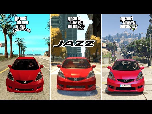 HONDA JAZZ GTA SA против GTA 4 против GTA 5