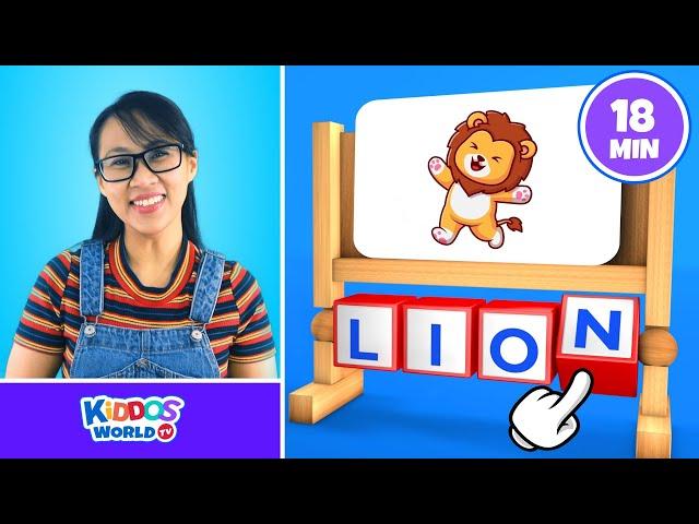 Teaching Easy 4-Letter Words Spelling Lessons and Learning Phonics Sounds for Kids