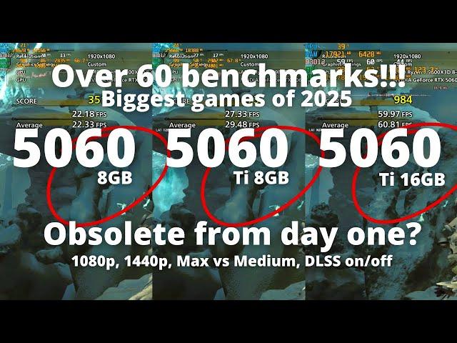 Oh no... RTX 5060 and 5060 Ti 8GB vs 16GB Review