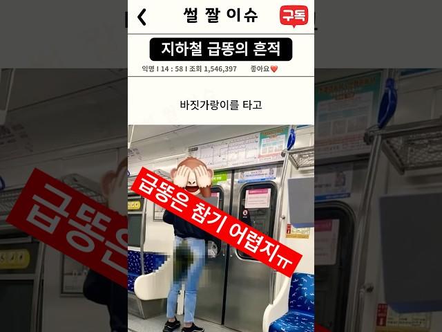 지하철  급똥의 흔적 #썰 #짤 #이슈 #급똥