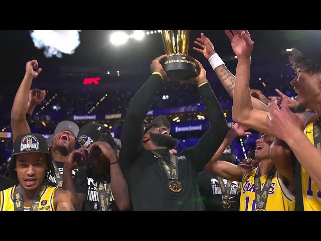 Lakers In-Season Tournament Trophy & LeBron James MVP Presentation 