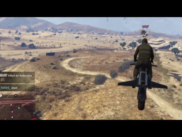 Casually shooting down jets with my flying rocket bike