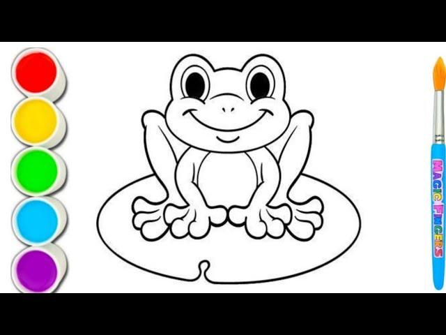 Frog Drawing, Painting, Coloring for Kids and Toddlers | Learn drawing#frog #frogs #drawing