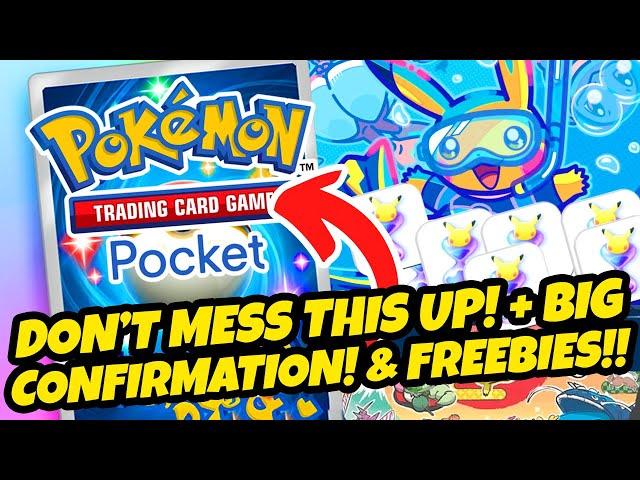 *DO NOT MESS THIS UP!!* + BIG NEW CONFIRMATION! & LOTS OF NEW FREEBIES & REWARDS (Pokemon TCG Pocket