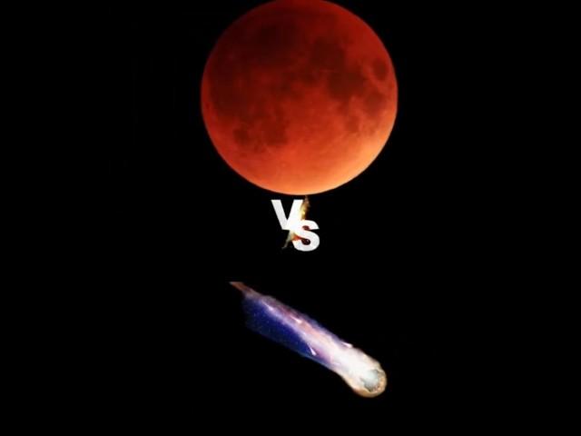 Blood Moon VS Comet #earth #space #solarsystem #universe #planet