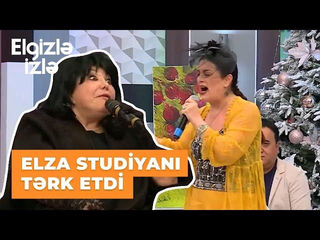 Elgizlə izlə | Elza Seyidcahanla Flora Kərimova canlı efirdə dava etdi | Elza studiyanı tərk etdi