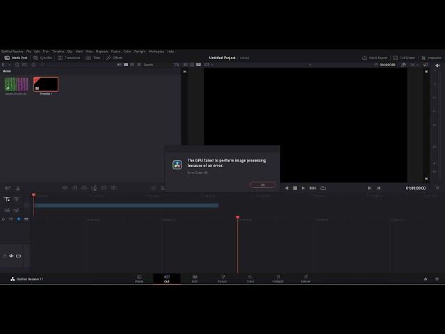 Fix Davinci Resolve Error Code  -59 | The GPU failed to perform image processing because of an error