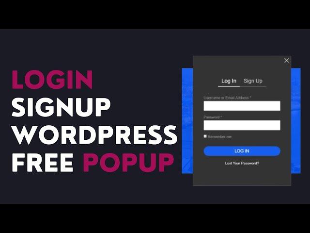 Free Login Signup Popup Form in WordPress - Login Logout Menu WordPress Plugin