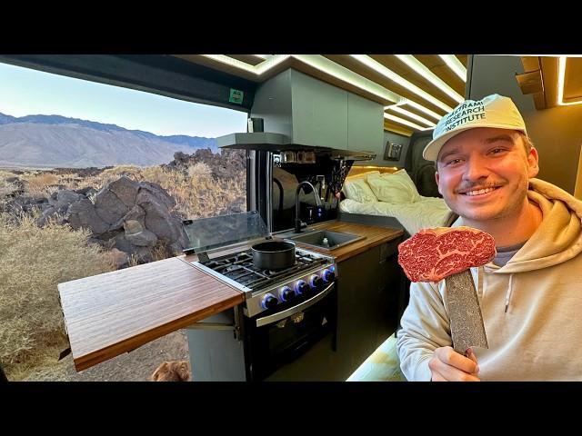 Vanlife Camping in Lava Field | Made Wagyu Steak