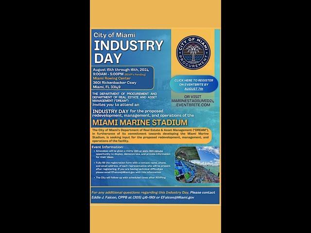 The City of Miami is hosting an Industry Day event