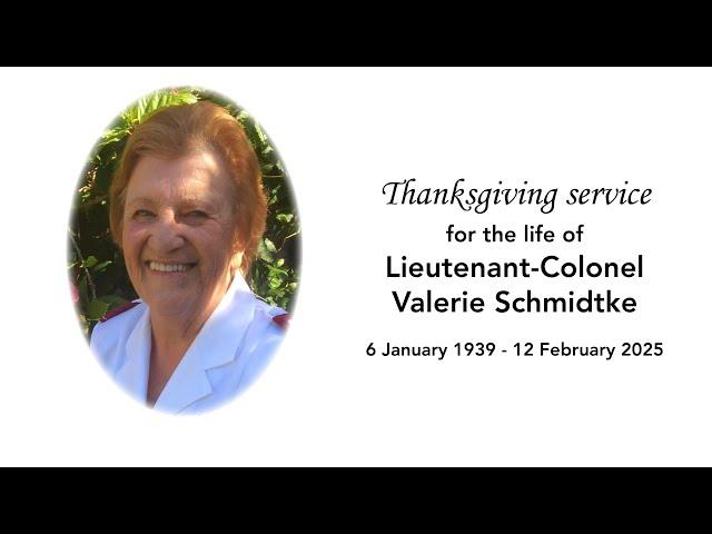 Thanksgiving Service for Lt. Col. Val Schmidtke