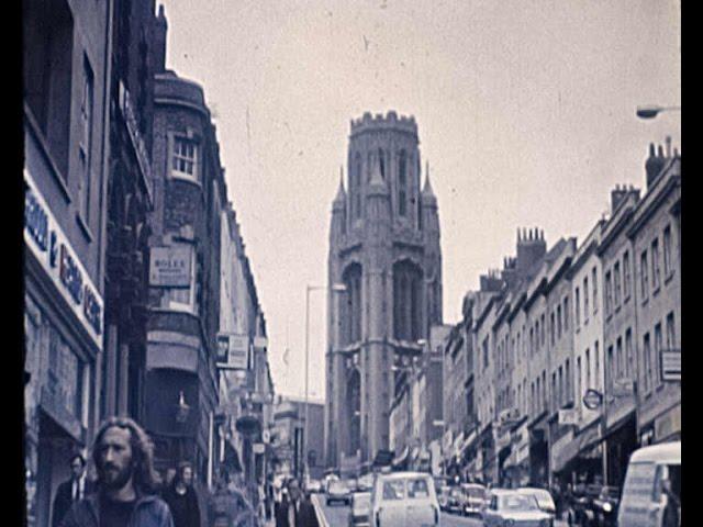 Bristol street scenes 1970s amateur home movie cine footage of city, people and cars