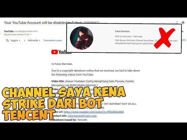 Banyak Youtuber Kena Strike, Faran Ramdan Izin Pamit Karena Bot infringement@zam.com Terimakasih