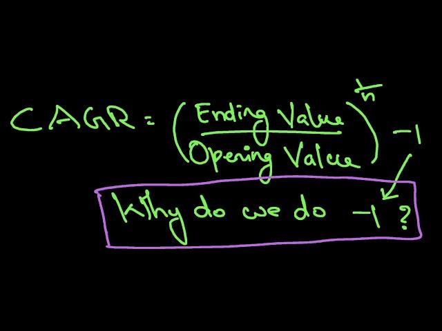 CAGR| Compounded Annual Growth Rate| Compounded Interest| Why do we do -1 ?How to calculate|