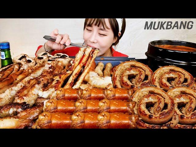 SUB) Korean GopChang & Daechang Beef Intestines Grilled Beef tripe REAL SOUND MUKBANG ASMR