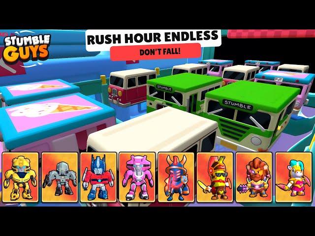 ALL NEW SKIN 0.77 vs New Map RUSH HOUR ENDLESS Stumble Guys