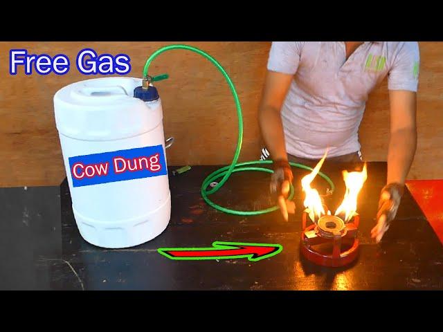 How to make Free Energy Gas from Cow Dung | Amazing technology to use free gas from garbage.