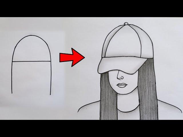 Very Easy Girl drawing for beginners |How to draw Beautiful girl easy| Easy and beautiful drawings