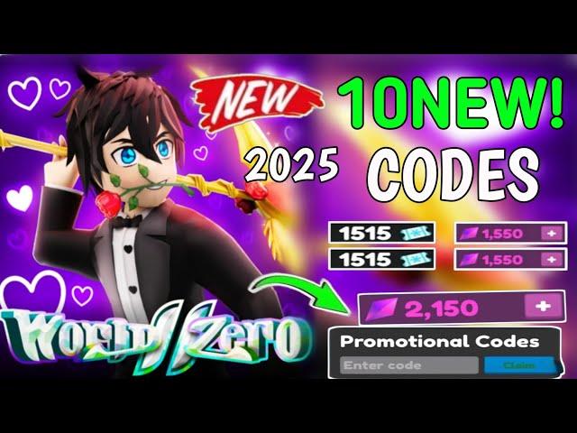  25 February Update  WORLD ZERO CODES 2025 - WORLD ZERO ROBLOX CODES