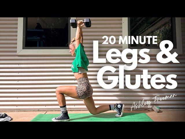 20-MINUTE LEGS AND GLUTES WORKOUT (using dumbbells).. Ashley Freeman