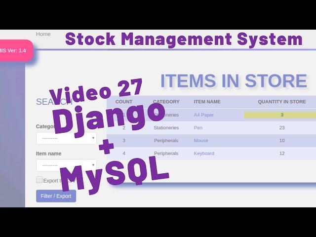 27 HOW TO CONFIGURE DJANGO TO USE MYSQL DATABASE SERVER - STOCK MANAGEMENT SYSTEM