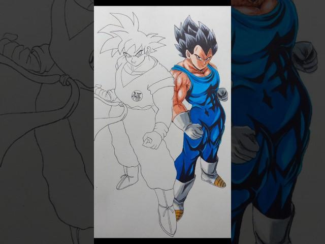 Goku x Vegeta Drawing#animeart #goku  #vegeta #dragonball  #shorts #ytshorts