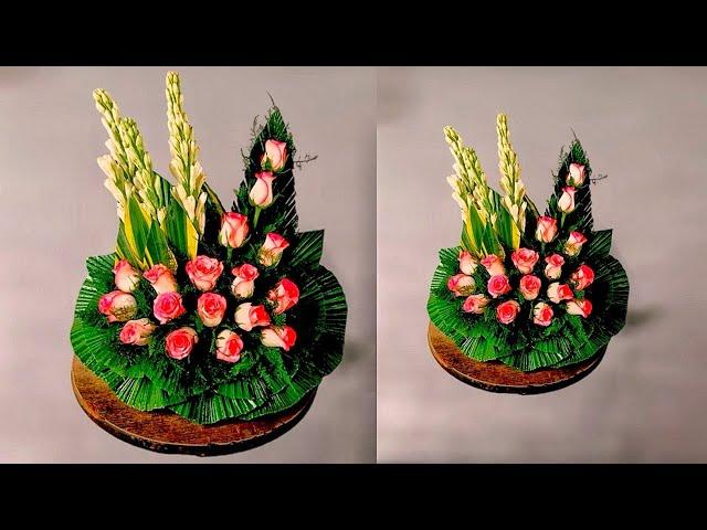 How To Make A Flower Arrangement,(Attractive) flower Arrangement with pink Rose (Florist Sujeet)