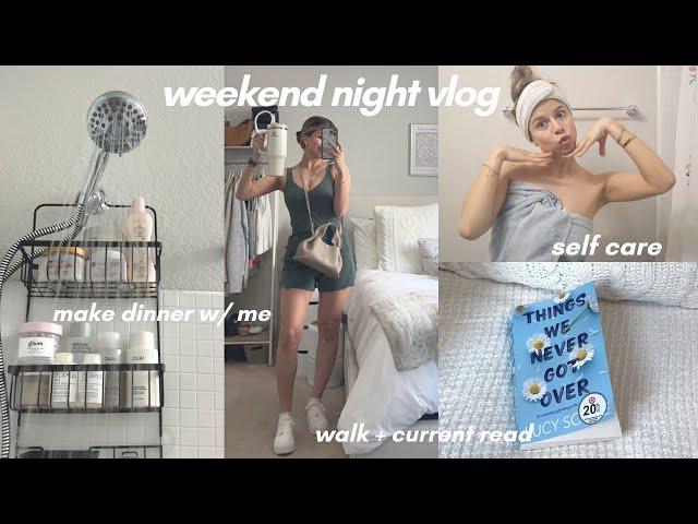 Cozy weekend night vlog ️ making dinner, going on a walk, selfcare + reading