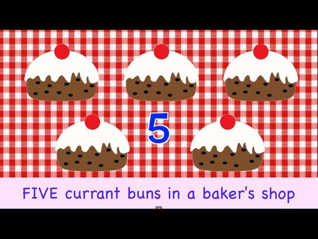 Five Currant Buns | NURSERY RHYME | Counting Song | @rainbowrabbitsongs | #rainbowrabbitsongs