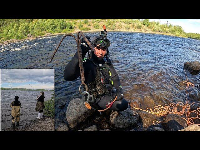 ПОДВОДНЫЙ ПОИСК НА СЕВЕРНОЙ РЕКЕ И РЫБАЛКА / UNDERWATER SEARCHING AND FISHING