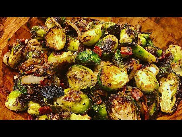 Crispy Brussel Sprouts & Bacon!  SO Easy & SO TASTY!