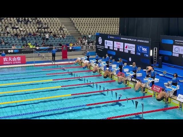 THOMAS  CECCON  WORLD  CUP  2023 ATENE  100 backstroke  heat 54.43