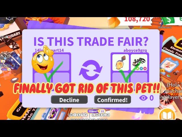 FINALLY  THIS PET WAS HARDEST TO TRADE  I GAVE IT AWAY FOR NEON GRIM DRAGON!  Adopt Me - Roblox