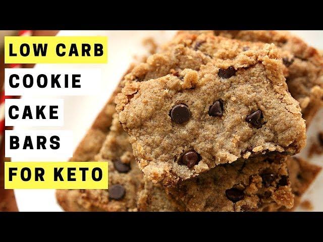 KETO RECIPES | Chocolate Chip Cookie Cake Bars | Easy Low Carb Keto Desserts