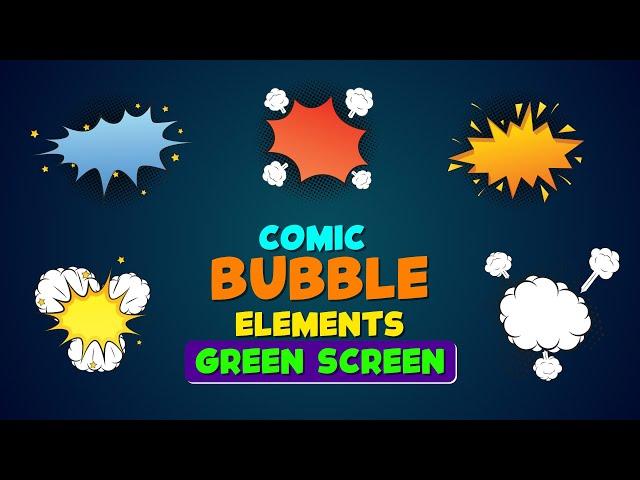 Free Comic Bubble Pop Art Pack | NO Copyright | Burst Pop Art | GREEN SCREEN |