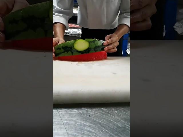 How to Slice Watermelon Like a Knife Art Master!