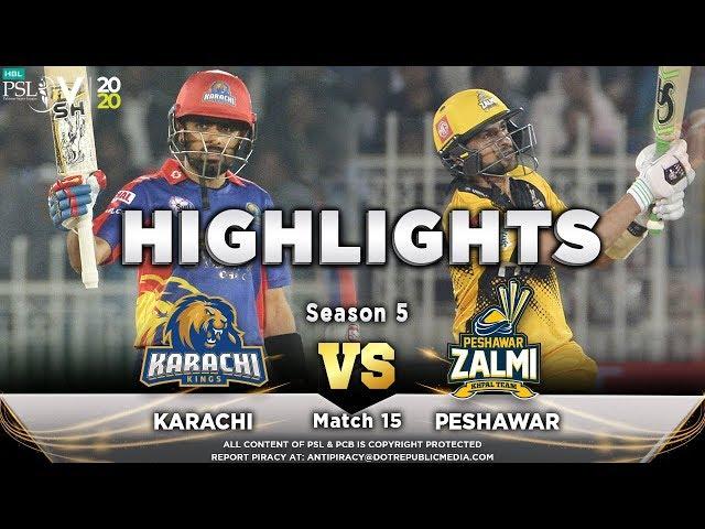 Karachi Kings vs Peshawar Zalmi | Full Match Highlights | Match 15 | 2 March | HBL PSL 2020 | MA2