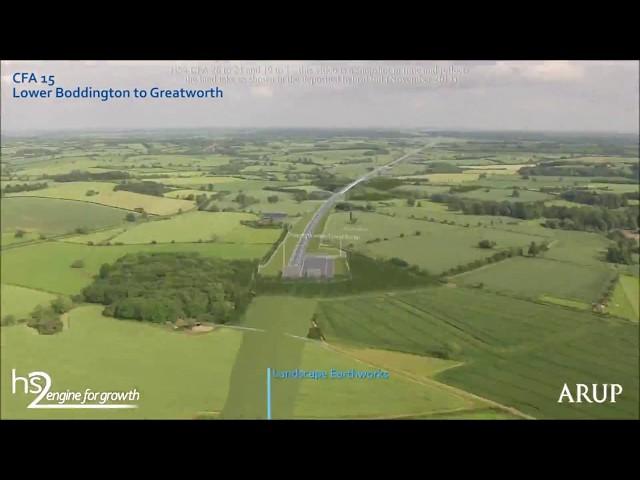 HS2 route fly-through at high speed