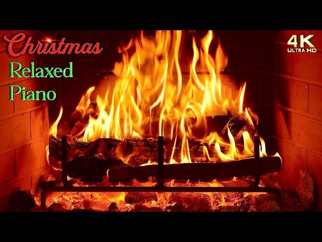  Relaxed Christmas Piano Music Fireplace  Christmas Fireplace Ambience