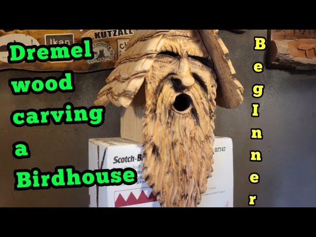 Super easy Awesome Beginner Bird house dremel Wood carving. #diybirdhouse