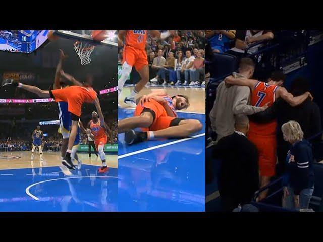 Chet Holmgren yells in pain after scary hard fall and gets carried off vs Warriors