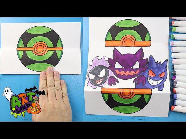 How to Draw Ghastly, Haunter, Gengar Surprise Fold