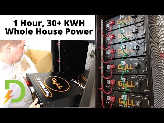 Fastest Large Scale Battery Build, 30+ KWH, Power Whole House Cheap