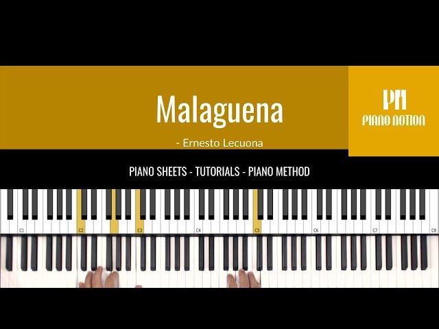 Malaguena - cuban folk song (Sheet Music - Piano Solo Tutorial - Piano Notion)