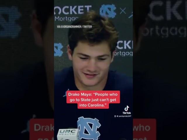 Drake Maye talking about NC State before he plays *checks notes* Notre Dame? 