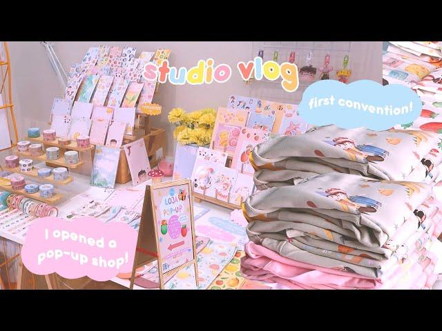 My first POP-UP SHOP  convention prep & making sweatshirts with DTF prints  Small biz STUDIO VLOG