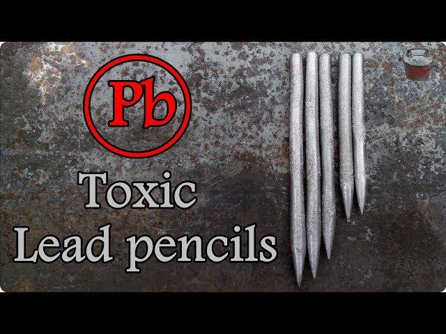 Making toxic lead pencils. Lead casting