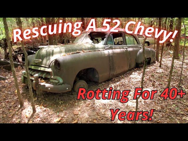 Rescuing a 1952 Chevy From The Woods. Sitting 40 Plus Years!!